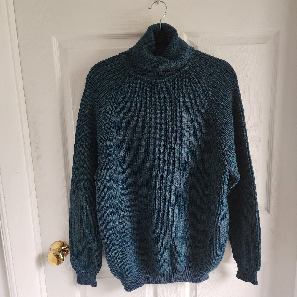 Men's 90% Wool 10% Nylon Triton Turtleneck Pullover Size Large Made in Poland 🇵